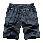 baratos Clássico-Homens Bermuda Cargo Shorts de acampamento Shorts camuflados Shorts de Trilha Cintura elástica Bolso Com Zíper Perna reta Côr Camuflagem Pavio Humido Vestível Comprimento do joelho Ao ar livre Casual