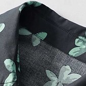 voordelige Overhemden-Dames Overhemd Katoenen linnen overhemden Linnen overhemd Knoop omhoog Bloem Dagelijks Stijlvol Casual Korte mouw Overhemdkraag Normale tops Dagelijks Feestdagen Uitgaan Knop Afdrukken Zwart Lente