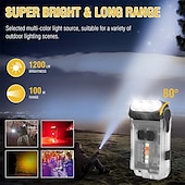 お買い得  戦術的な懐中電灯-LED 小型強力 EDC 懐中電灯、温白色赤色光、明るい 1200lm USB C 充電式 10 モード ミニ ポケット キーチェーン フラッシュ ライト、クリップ付き、IP67 防水