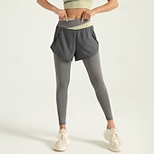 economico Leggings e collant da yoga-Per donna Pantaloni da yoga Leggings da yoga 2 in 1 Controllo addominale Sollevamento glutei Vita Alta Yoga Allenamento in Palestra Pilates Collant Pantaloni blu navy Marrone chiaro Nero Spandex