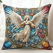 baratos estilo boho-Capa de Almofadas Decorativas Sol e Lua 1PC Mandala Boêmio Macio Quadrado Capa de Almofada para Quarto Sala de Estar Sofá Cadeira