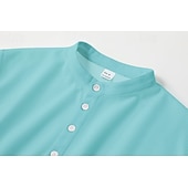 economico Camicie Popover da Uomo-Per uomo Camicia Camicia popover Camicia Estiva Camicia casual Camicia da Spiaggia Camicia a maglia a nido d&#039;ape Nero Bianco Blu Azzurro cielo Verde militare Manica Lunga Semplice Collo alla coreana