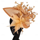 Недорогие Фасцинаторы-Головной убор тканевая федора шляпа для скачек винтажная милая с цветочным головным украшением