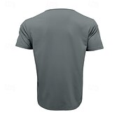 abordables T-shirts décontractés pour hommes-Homme T-shirt Chemise à manches courtes Manche Courte Col en U Été Couleur Unie / Unie Mode Designer Mode Vacances Rue Sortir Noir Blanche Bleu T-shirt haut de gamme pour homme