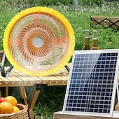 cheap Camping Lights &amp; Lanterns-Battery Operated Solar Desk Fan with LED Light 3-in-1 Solar Panel Powered &amp; DC Charger Powered &amp; Power Bank 12&#039;&#039; Cordless High Velocity Floor Fan For Household Camping Travel Outdoor 1PC