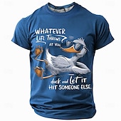 billige Morsomme T-skjorter for menn-Herre And Morsom Slang T skjorte Kortermet T skjorte 3D-utskrift Crew-hals Skjorte Mote Daglig Gate Daglig Svart Rød Blå Sommer Vår Klær S M L XL XXL XXXL