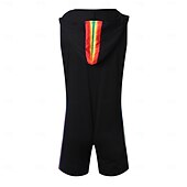 cheap Men's Basic Tees sets-Men's Bodysuit T-shirt Suits Tank Top and Shorts Sleeveless Crew Neck Summer Color Block Sexy One-piece Hooded Vacation Daily Wear Activewear Black White Top Tee for Men