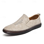 Χαμηλού Κόστους Slip-On Καθημερινά Παπούτσια-ανδρικά μπεζ σουέτ slip-on loafers – χειροποίητα casual παπούτσια μοκασίν για καθημερινή χρήση