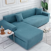 cheap Sofa Cover-Elastic Jacquard Fabric Sofa Cover Stretch Couch Cover Sectional L Shape Sofa Slipcover Corner Case for Living Room 1/2/3/4 Seat