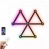 abordables Appliques murales d&#039;intérieur-Lignes d&#039;éclairage mural intelligent Synchronisation de la musique Lignes d&#039;éclairage Wi-Fi à intensité variable pour chambre à coucher, salon, jeux, fête, décoration intérieure