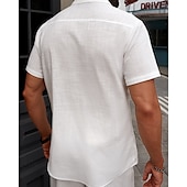economico Camicie di lino-Per uomo Camicia Camicia di lino Camicia casual Camicia con Bottoni Camicia di cotone Semplice Vacanza Streetwear Bianco Manica Corta Collo ripiegato Estate Abbigliamento Tasca Frontale
