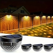 economico Applique per esterni-4 pezzi luce da parete solare impermeabile per esterni cortile giardino recinzione scala parete balcone recinzione illuminazione luce bianca luce calda radiante