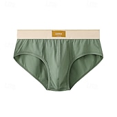 abordables Boxers homme-Homme 1 Pièce Culottes Basiques Slip Patchwork Polyester Respirant Doux Confortable Uni Taille Basse Noir Marron