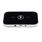 levne Bluetooth pomůcky-b6 bluetooth 5.0 vysílač přijímač 2v1 adaptér, bezdrátový audio adaptér aux 3,5mm jack rca stereo hudba do auta sluchátka reproduktor tv pc