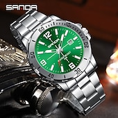 cheap Quartz Watches-SANDA 3265 Men&#039;s Quartz Watch Simple and Fashionable Large Dial Night Light Waterproof Band Calendar Wristwatch