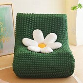 baratos Capa do sofá futon.-1pc capa elástica para sofá de chão sem braços capa para sofá preguiçoso relax seersucker capa elástica para sofá único capa de almofada para sala de estar casa