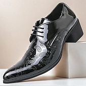 baratos Formal-sapatos masculinos para baile de formatura - oxfords de couro sintético com padrão floral azul vibrante para uso formal e de festa