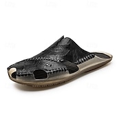 abordables Sandales décontractées-Sandales d&#039;extérieur en similicuir pour hommes avec semelle robuste et design respirant – chaussures confortables pour la randonnée et les vêtements décontractés