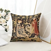 billiga Vintage stil-Vintage Medeltida Dekorativa Toss Kuddar Täcke 1PC Mjuk Fyrkantig Soffa Kuddfodral Kuddöverdrag för Sovrum Vardagsrum Soffstol