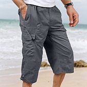 economico Vacanza-Per uomo Pantaloncini modello cargo Pantaloni modello Capri pantaloncini capri Maglia da escursione Vita elastica Multi tasca Con cintura Liscio Comfort Traspirante Polpaccio Giornaliero