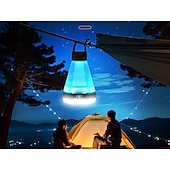 baratos Luzes e lanternas de acampamento-Luzes LED externas lanternas de acampamento com 6 modos de luz tipo C lâmpada de mão à prova d&#039;água para acampamento caminhadas quedas de energia 1 unidade (preto/verde)
