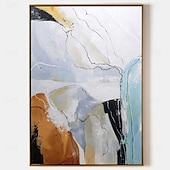 economico Quadri astratti-grande dipinto a olio fatto a mano bianco grigio e nero dipinto 3d dipinto astratto strutturato fatto a mano dipinto a olio moderno dipinto a mano arte moderna da parete decorazione arte