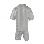 abordables chándal y sudadera con capucha para hombre-Hombre Tracksuit Conjunto de atuendo Bermudas Cuello Barco Exterior Diario Deportes Bolsillo Correa 2 Piezas Plano Negro Blanco Caqui Poliéster Ropa de Deporte Clásico Casual Verano