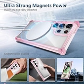 ieftine Carcasă Samsung-telefon Maska Pentru Samsung Galaxy S24 Ultra Plus S24 FE S23 Ultra Plus S22 Plus Ultra Capac Spate Magnetic Acceptă încărcarea fără fir Anti Șoc Retro PC