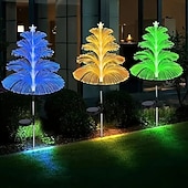 olcso Pathway Lights &amp; Lanterns-2/4 db 5 szintes napelemes led kerti lámpa medúza száloptikás gyeplámpák vízálló kültéri kerti lámpa udvari sétányhoz karácsonyi esküvői kemping party dekoráció