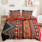 cheap 100% Cotton-Ethnic Vintage Duvet Cover Full Size Bedding Set Bed Sets Quilt Cover Soft Lightweight Comforter Cover with 2 Pillowcases for Summer Spring