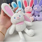 economico Decorazioni pasquali-regalo di pasqua per bambini peluche coniglio che si solleva, giocattoli coniglietto pasquale che si solleva, portachiavi coniglio divertente con design elastico e interattivo, ciondolo coniglio che