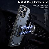 levne Pouzdra pro iPhone-telefon Carcasă Pro iPhone 16 Pro Max Plus iPhone 15 Pro Max Plus iPhone 14 13 12 Pro Max Plus Zadní kryt Držák na prsteny Magnetické Nárazuvzdorné Retro TPU PC