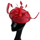 abordables Tocado de Boda-Tocados Plumas Sinamay Boda Fiesta de Noche Elegante Boda Con Pluma Celada Sombreros