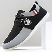 abordables Baskets-Baskets décontractées bicolores en nylon pour hommes avec design à lacets et emblème - des chaussures élégantes pour un usage quotidien