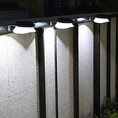 abordables Street Lights-2/4 Pcs LED Solar Street Lights Outdoor Wall Lights Fence Lights 9LEDs Home Garden Outdoor Courtyard Fence Wall Decoration LED Waterproof Wall Light Garage Porch Yard Lighting