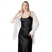 お買い得  結婚式のゲストラップ-レディースラップ エレガント ノースリーブ ポリエステル ウェデイングラップ と タッセル 用途 パーティー 春夏