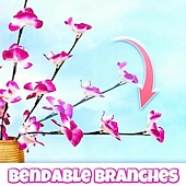 abordables 123496-1 veilleuse LED décorative en forme d&#039;orchidée papillon violette avec 20 perles lumineuses émettant des branches pour décoration d&#039;intérieur, festival, mariage, maison, boîte à piles AA