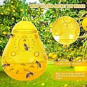 رخيصةأون دعم ورعاية الحيوانات-مصيدة دبابير ونحل صفراء مكونة من قطعتين - مصيدة حشرات معلقة خارجية آمنة وسهلة الاستخدام لمصيدة دبابير الحشرات في الحديقة