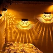 economico Applique per esterni-4 pezzi luce da parete solare impermeabile per esterni cortile giardino recinzione scala parete balcone recinzione illuminazione luce bianca luce calda radiante