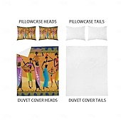 cheap Duvet Cover Sets-Three piece set of African primitive tribal character prints down duvet cover hotel bedroom guest room famous guest bed bedding comfortable set 1 down duvet cover 2 pillowcases king size bed s
