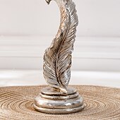 billige Stearinlys og lysestaker-vintage antikk sølvfjær lysestake – rustikk harpiks konisk lysestaker for hjem, bryllup, fest og spisebordsdekorasjon