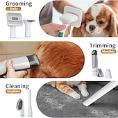baratos Artigos para Cuidados do Pêlo para Cães-Kit de aspirador de pó 7 em 1 para animais de estimação - tosquiadeiras profissionais com 6 pentes-guia, ferramentas multifuncionais para remoção de 99% dos pelos de animais de estimação - cães, gatos