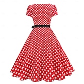 cheap Dresses-Retro Vintage 1950s Dress Swing Dress Polka dots Women&#039;s Carnival Masquerade Daily Wear Bachelorette Party Adults&#039; Dress Homecoming Dresses
