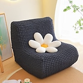 baratos Capa do sofá futon.-1pc capa elástica para sofá de chão sem braços capa para sofá preguiçoso relax seersucker capa elástica para sofá único capa de almofada para sala de estar casa