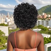 abordables Perruques de qualité supérieure-Perruque Synthétique Tissage bouclé Curl en spirale Coupe Asymétrique Coupe Droite Fabriqué à la machine Perruque 30 pouces A1 Cheveux Synthétiques Femme Epais Confortable Exquis Noir