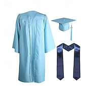 cheap Career &amp; Profession Costumes-Graduation Cap and Gown 2025 Set with Tassel Graduation Stoles for High School College Bachelor