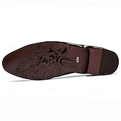 abordables Chaussures sans lacets &amp; mocassins-chaussures de bal pour hommes - mocassins en velours noir avec motif de blé brodé doré pour les occasions formelles