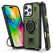 Недорогие Чехлы для iPhone-телефон Кейс для Назначение iPhone 16 Про Макс Плюс Айфон 15 Про Макс Плюс iPhone 14 13 12 Pro Max Plus Кейс на заднюю панель Кольца-держатели Защита от удара Ретро ТПУ ПК