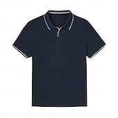 economico T-shirt e Canottiere Elite da Uomo-Per uomo Maglietta Manica Corta Colletto ripiegato Scollo a V Estate Primavera Maglieria Vacanza Vintage con finiture bianche Scuola Allenamento All&#039;aperto Bianco Blu marino Grigio chiaro Maglietta