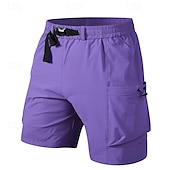 economico Classico-Per uomo Pantaloncini cargo Shorts Pantaloncini Estivi Coulisse Elastico in vita Multi-tasche Semplice Comodità Indossabile Lunghezza al ginocchio All&#039;aperto Sport Quotidiano Moda Casual Nero Viola